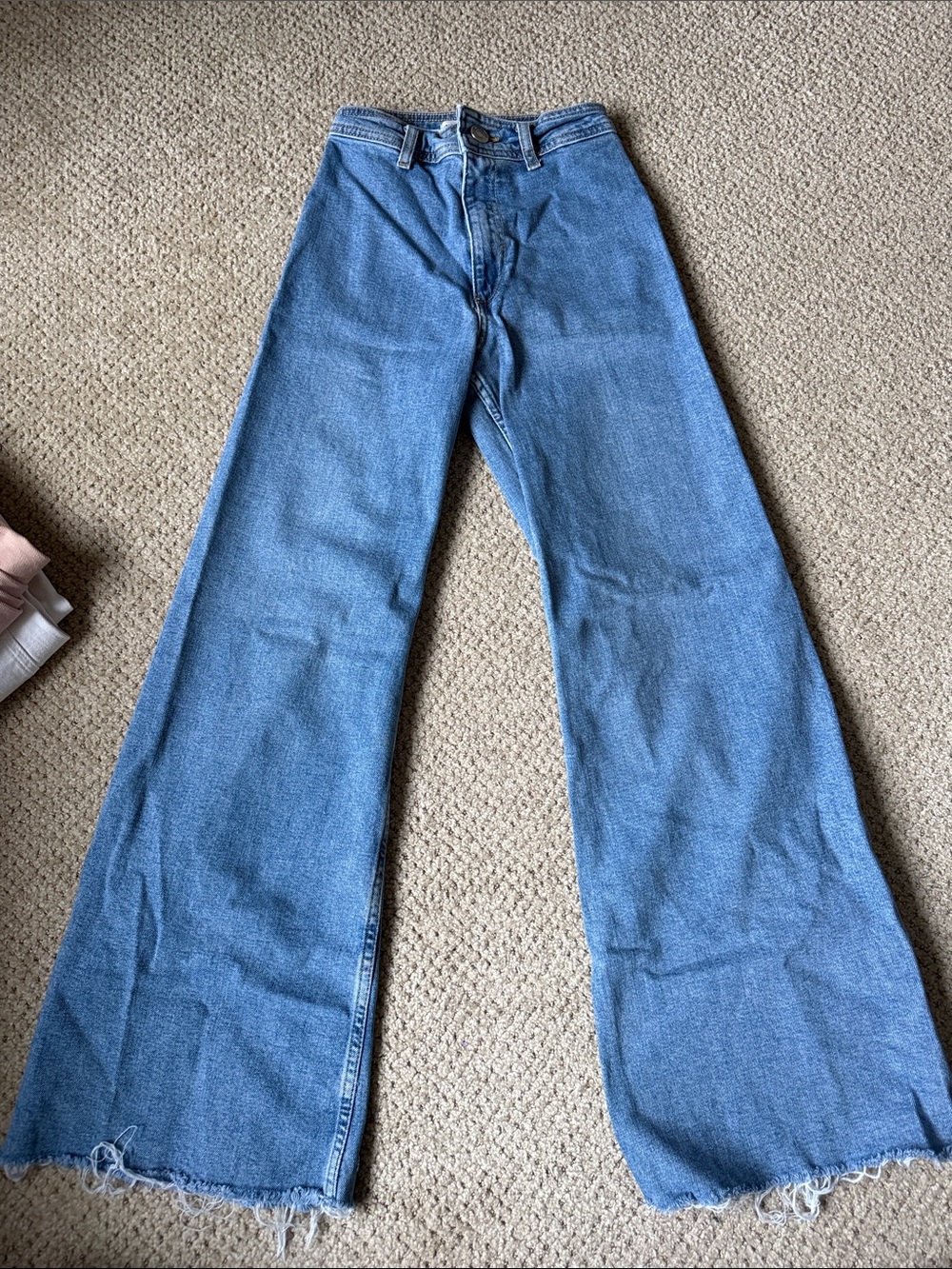 Zara Light Blue Wide-Leg High-Rise Jeans